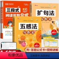 三段式+扩句法+五感法写作文 小学通用 [正版]小学语文阅读理解公式法三段式满分答题模板初中小学生三年级一二四五六年级专