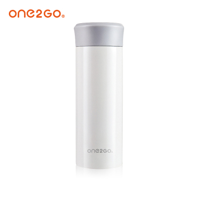ONE2GO保温杯男女士便携水杯不锈钢水壶保暖杯泡茶杯子310ML白色