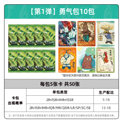 浪浪山小妖怪卡片 电影收藏卡勇气包小猪妖官方正版周边卡牌 勇气包 10包