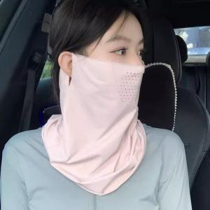 冰丝防晒脖套女面罩挂耳款男夏天骑行面巾钓鱼遮脸护脖子透气面纱