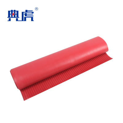 典虎 绝缘橡胶板 红色条纹3mm*1m*10m 卷