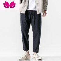 七斓马切达夏季工装九分裤男士韩版潮流休闲长裤宽松直筒裤子男裤