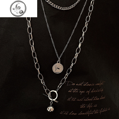 韩版多层脖子饰品项链女潮网红小众锁骨链简约个性气质设计感项圈 JiMi