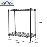 厨房放调料架子置物架落地2层三层不锈钢色黑色灶台面上收纳40*20 三维工匠