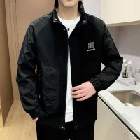 男装新款春装工装拼接刺绣夹克潮流初春痞帅立领韩版外套上衣