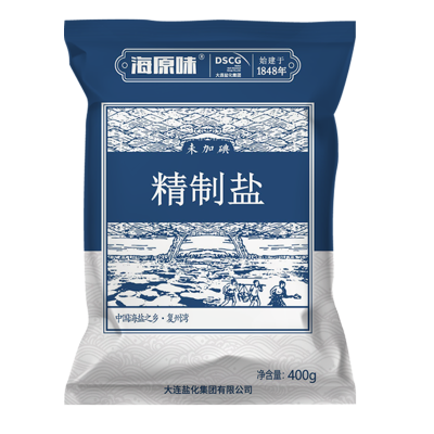 海湾海盐无碘食用盐400g*20袋装家用无碘盐食盐未加碘食用盐不加碘盐巴8kg