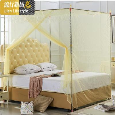 宫廷蚊帐单开1.5m床1.8m床1.2床不绣钢支架蚊帐落地特密加高 三维工匠