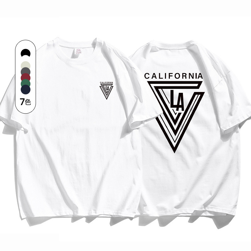 夏季新款港风纯棉短袖T恤男生宽松青少年潮牌体恤ins字母休闲T恤