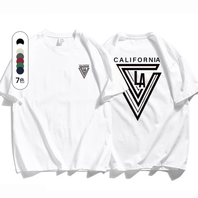 夏季新款港风纯棉短袖T恤男生宽松青少年潮牌体恤ins字母休闲T恤