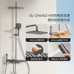 欧琳奶油风白色淋浴花洒套装CH6402家用增压卫浴浴室喷头洗澡淋浴套装