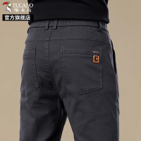 啄木鸟夏季薄款2025新款裤子男士休闲裤宽松弹力直筒商务西裤K