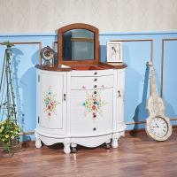 美式化妆台卧室小户型迷你多功能实木彩绘家具折叠翻盖梳妆台 邮