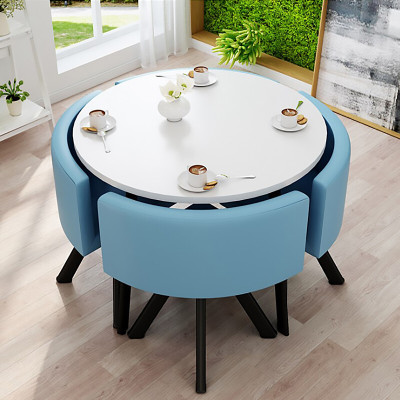 域赢洽谈桌椅组合简约接待小圆形桌个性创意会客桌一桌四椅90*90*75cm