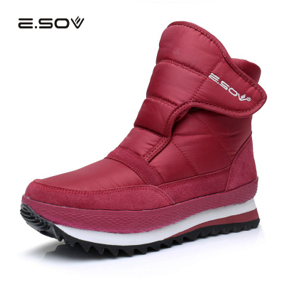 艾索维（E.SOV）冬季加绒加厚保暖短筒雪地靴防滑防水舒适棉鞋低帮平底户外短靴