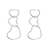 925爱心吊坠纯银耳钉女耳环耳饰个性ins小众网红耳坠冷淡风送女朋友老婆情人节七夕生日礼物