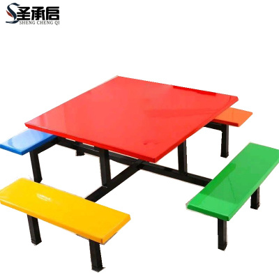 圣承启 连体餐桌 玻璃钢张