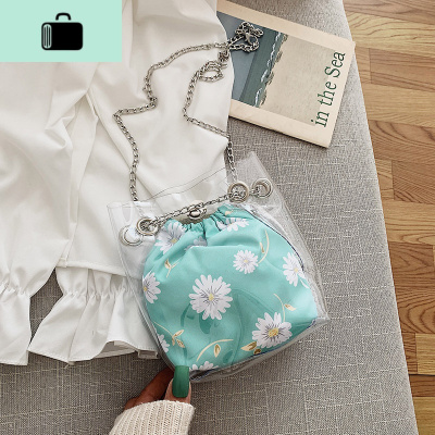 透明包包女2020新款潮果冻ins小雏菊果冻子母百搭单肩斜挎水桶包NEW LAKE女斜挎包