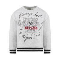 高田贤三(Kenzo)灰色棉质徽标圆领卫衣男童长袖运动休闲百搭套头