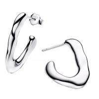 pandora银色女士时尚简约百搭 hoops 圆环耳环