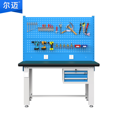 尔迈 重型钳工工作台防静电操作台工厂车间多功能维修工具台 2.1米 D款