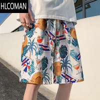 HLCOMAN潮牌沙滩裤男夏季薄款可下水速干花短裤居家睡裤宽松休闲大裤衩5