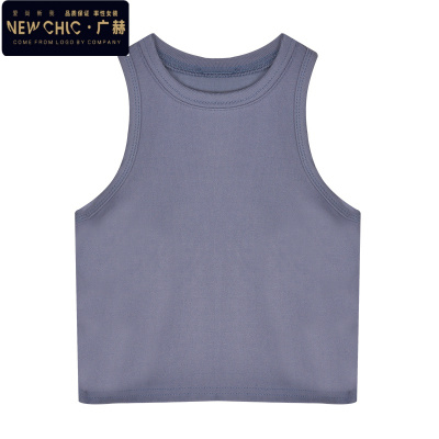 广赫欧美性感短款针织小吊带背心女夏季挂脖外穿上衣黑色内搭打底衫潮