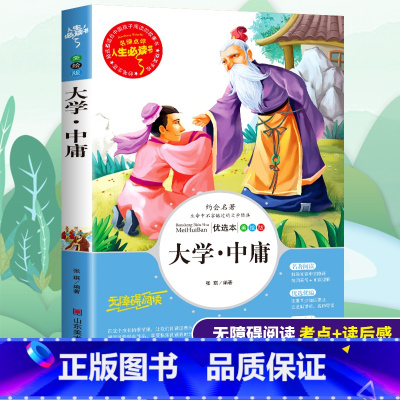 [正版]大学中庸书籍译注小学生青少年三四五六年级必读世界经典文学名著儿童故事寒假课外彩图美绘名家书系无障碍导读考点精练