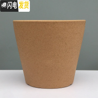 三维工匠素烧粗陶花盆陶瓷大号室内桌面盆栽吊兰多 磨砂卡其(送塑料托盘) 大号直径19.5cm高约17.5花盆容器