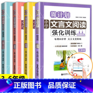 周计划 文言文阅读强化训练 小学四年级 [正版]2023新版周计划语文阅读文言文强化训练全套4本三年级四五六年级小学人教