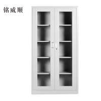 MINGWEISHUN铭威顺钢制档案柜财务凭证柜带锁储物柜铁皮柜书柜通玻对开门文件柜