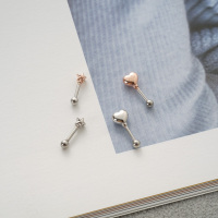 JDA韩国新款立体爱心星星魔法棒耳骨耳门小耳朵蜗钉送女朋友老婆情人节七夕生日礼物