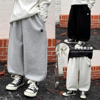 童酷儿童冬款湖州织里童装刺绣休闲长裤一体绒加厚男童卫裤潮