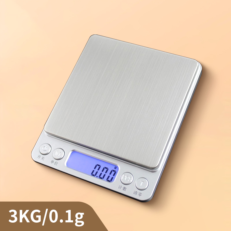 厨房秤烘焙电子秤家用小型克重精准称重食物秤(3KG/0.1g电池款)
