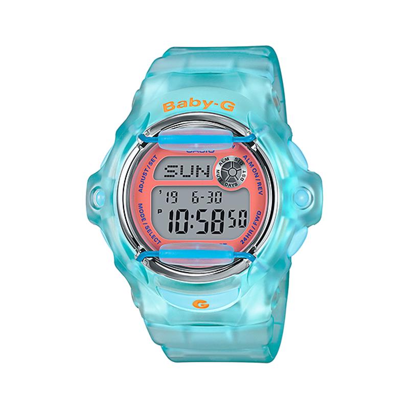 CASIO 卡西欧男士透明蓝色复古潮流腕表年代风格时尚手表