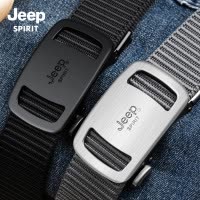 JEEP官方正品男皮带无牙自动扣帆布腰带中青年户外尼龙工装裤带潮