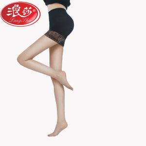 浪莎丝袜女士防lang袜夏季薄款肉色光腿神器黑色防走光防勾丝菠萝袜单加档连裤袜1双