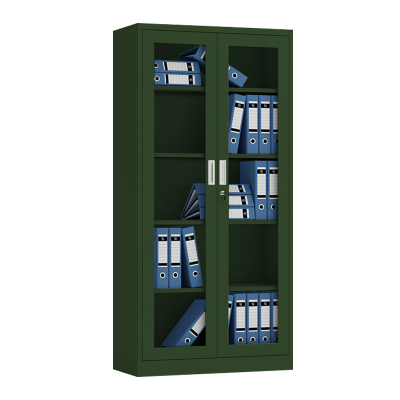 铭威盾绿色铁皮文件柜办公室档案柜资料柜财务凭证柜钢制办公柜子加厚通玻