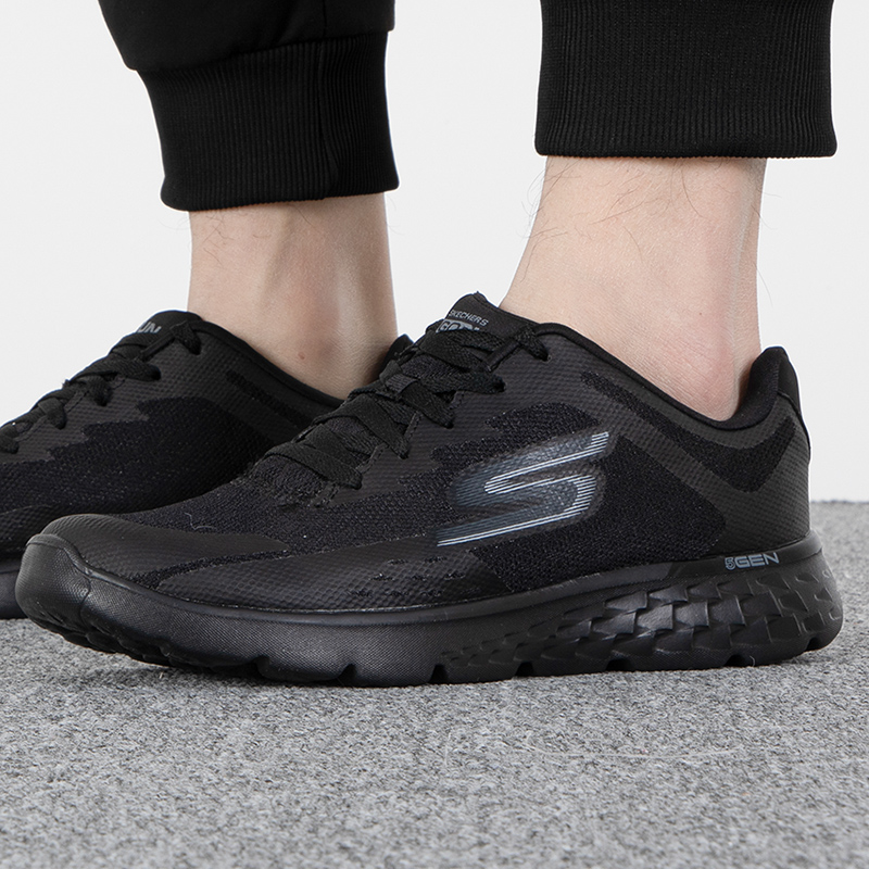 Skechers斯凯奇男士新款运动鞋轻便缓震透气休闲跑步鞋54353-BBK ZP