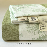 a类加厚纯棉老粗布床单三件套枕套单件印花老式凉席南通床品