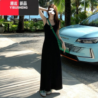 YIBUSHENG法式吊带裙连衣裙长裙女2024新款季修身显瘦小个子收腰气质裙子