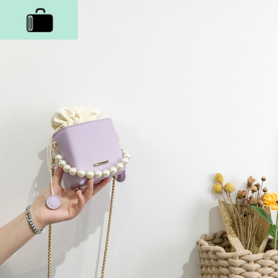 珍珠链条小包包女2020夏季新款流行百搭洋气质感单肩包水桶斜挎包NEW LAKE女士单肩包