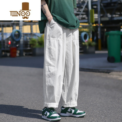 YANXU卡其色日系cityboy工装裤子男秋季新款宽松直筒阔腿裤潮牌休闲裤