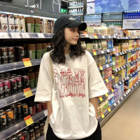 短袖T恤女宽松韩版百搭学生学院风上衣时尚闺蜜装夏季新款潮