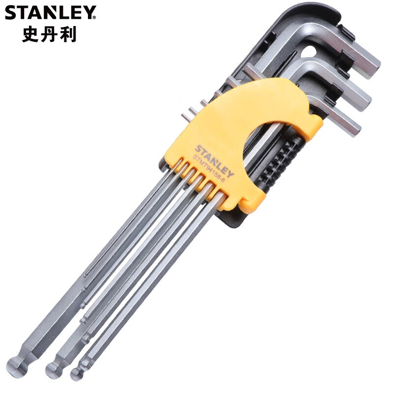 史丹利( STANLEY)9件套公制加长球头内六角扳手1.5-10mm STMT94158-8-23