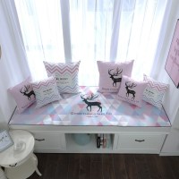 家柏饰(CORATED)北欧高密度乳胶飘窗垫窗台垫定做榻榻米阳台海绵垫沙发毯坐垫 鹿粉 5cm飘窗垫