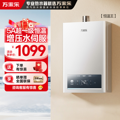 万家乐恒温王燃气热水器JSQ25-13P3 PRO(F)天然气一级恒温增压水伺服一级节能13升防冻