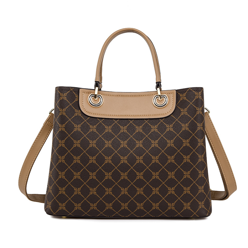 Ceba2022新款女包感轻奢大容量女托特包软皮通勤印花女士手提包