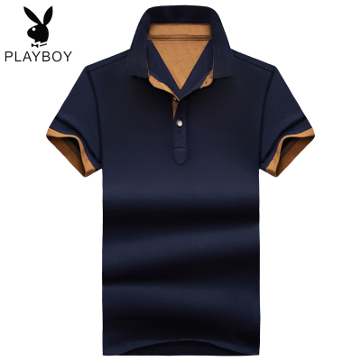 夏季短袖t恤男潮流冰丝翻领POLO衫男士体恤有领上衣服纯棉半截袖1-SMM501