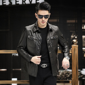 皮皮搭皮衣春秋机车皮夹克修身韩外套身外皮衣男皮衣款百皮夹版真