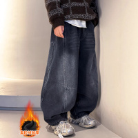 儿童装男童加绒裤子2026新款男孩一体绒加厚牛仔冬季秋冬款大童潮